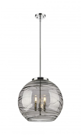 Athens Deco Swirl - 3 Light - 18 inch - Polished Chrome - Stem hung - Pendant (3442|221-3S-PC-G1213-18SM)