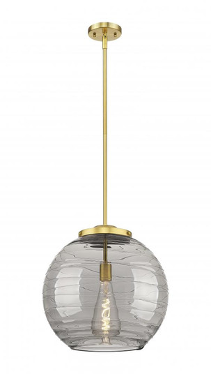 Athens Deco Swirl - 1 Light - 16 inch - Satin Gold - Stem Hung - Pendant (3442|221-1S-SG-G1213-16SM-BB-95-LED)