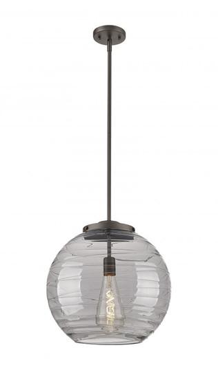 Athens Deco Swirl - 1 Light - 16 inch - Oil Rubbed Bronze - Cord hung - Pendant (3442|221-1S-OB-G1213-16SM-BB-95-LED)