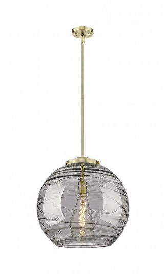 Athens Deco Swirl - 1 Light - 18 inch - Antique Brass - Cord hung - Pendant (3442|221-1S-AB-G1213-18SM)