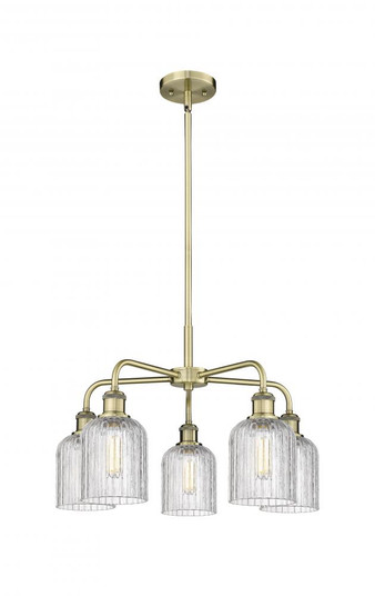 Bridal Veil - 5 Light - 23 inch - Antique Brass - Chandelier (3442|516-5CR-AB-G559-5CL)