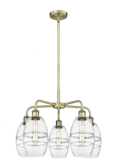 Vaz - 5 Light - 24 inch - Antique Brass - Chandelier (3442|516-5CR-AB-G557-6CL)