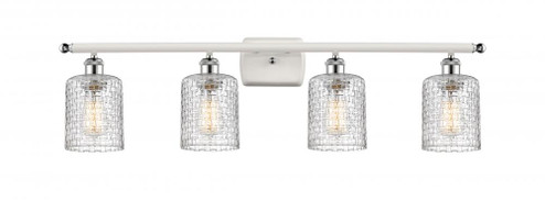 Cobbleskill - 4 Light - 35 inch - White Polished Chrome - Bath Vanity Light (3442|516-4W-WPC-G112C-5CL)