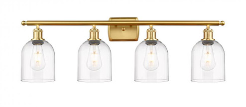 Bella - 4 Light - 36 inch - Satin Gold - Bath Vanity Light (3442|516-4W-SG-G558-6CL)