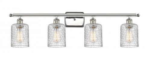 Cobbleskill - 4 Light - 35 inch - Polished Nickel - Bath Vanity Light (3442|516-4W-PN-G112C-5CL)