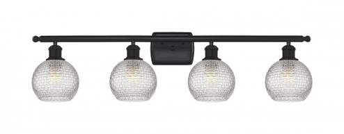 Athens - 4 Light - 36 inch - Matte Black - Bath Vanity Light (3442|516-4W-BK-G122C-6CL)