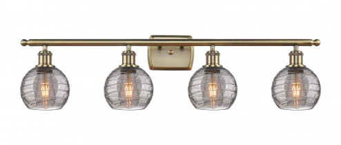 Athens Deco Swirl - 4 Light - 36 inch - Antique Brass - Bath Vanity Light (3442|516-4W-AB-G1213-6SM)