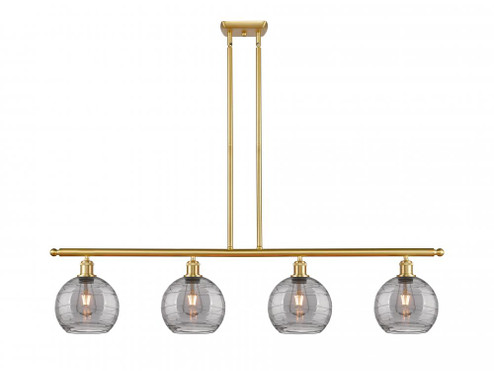 Athens Deco Swirl - 4 Light - 48 inch - Satin Gold - Stem hung - Island Light (3442|516-4I-SG-G1213-8SM)