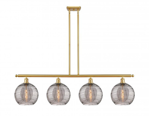 Athens Deco Swirl - 4 Light - 48 inch - Satin Gold - Cord hung - Island Light (3442|516-4I-SG-G1213-10SM)