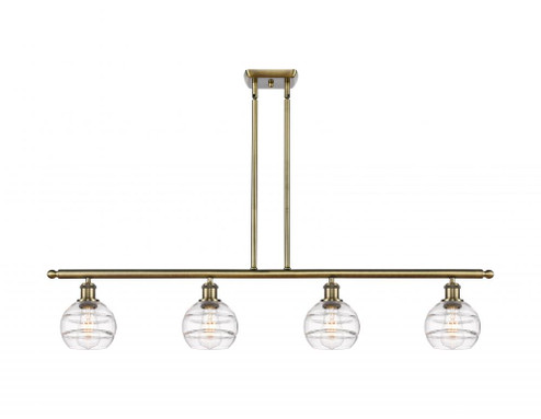 Rochester - 4 Light - 48 inch - Antique Brass - Stem hung - Island Light (3442|516-4I-AB-G556-6CL)