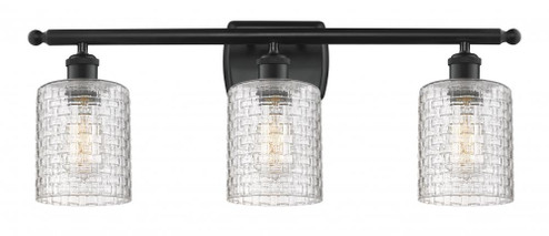 Cobbleskill - 3 Light - 25 inch - Matte Black - Bath Vanity Light (3442|516-3W-BK-G112C-5CL)