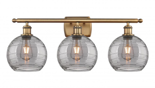Athens Deco Swirl - 3 Light - 28 inch - Brushed Brass - Bath Vanity Light (3442|516-3W-BB-G1213-8SM)