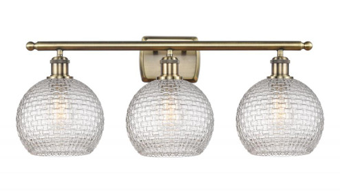 Athens - 3 Light - 28 inch - Antique Brass - Bath Vanity Light (3442|516-3W-AB-G122C-8CL)