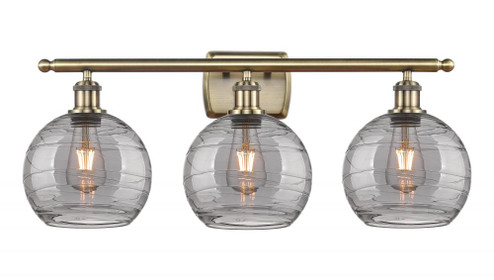 Athens Deco Swirl - 3 Light - 28 inch - Antique Brass - Bath Vanity Light (3442|516-3W-AB-G1213-8SM)