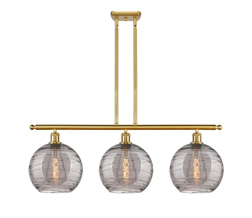 Athens Deco Swirl - 3 Light - 37 inch - Satin Gold - Cord hung - Island Light (3442|516-3I-SG-G1213-10SM)