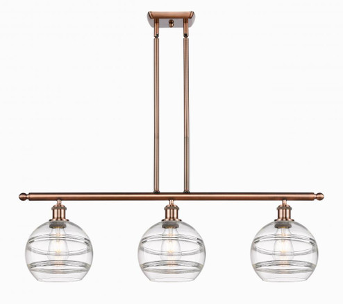 Rochester - 3 Light - 36 inch - Antique Copper - Cord hung - Island Light (3442|516-3I-AC-G556-8CL)