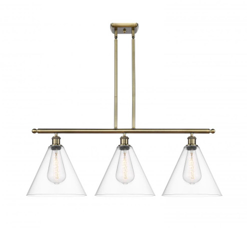 Berkshire - 3 Light - 39 inch - Antique Brass - Cord hung - Island Light (3442|516-3I-AB-GBC-122-LED)