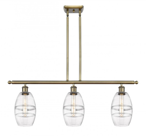 Vaz - 3 Light - 36 inch - Antique Brass - Cord hung - Island Light (3442|516-3I-AB-G557-6CL)