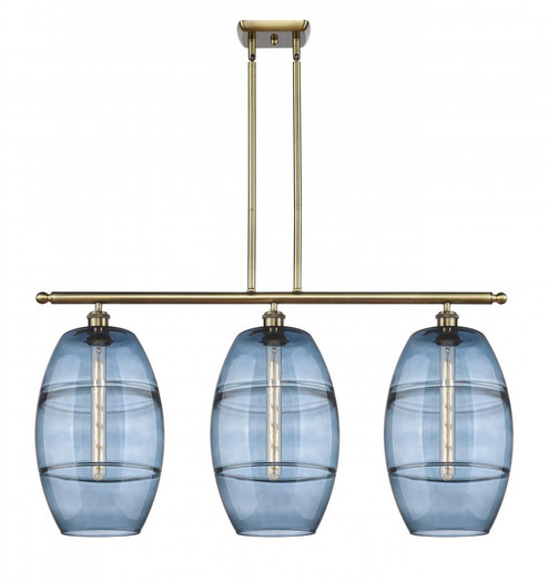 Vaz - 3 Light - 37 inch - Antique Brass - Cord hung - Island Light (3442|516-3I-AB-G557-10BL)