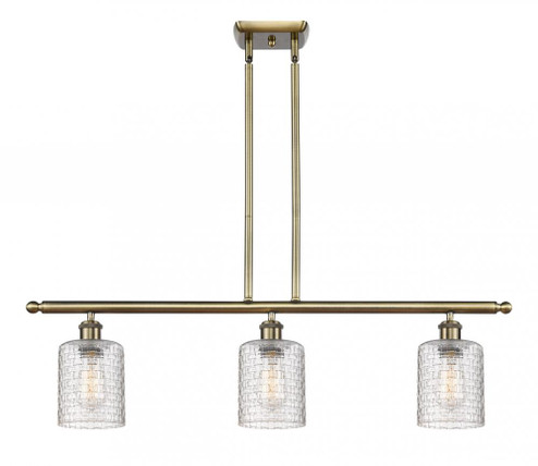 Cobbleskill - 3 Light - 36 inch - Antique Brass - Cord hung - Island Light (3442|516-3I-AB-G112C-5CL)