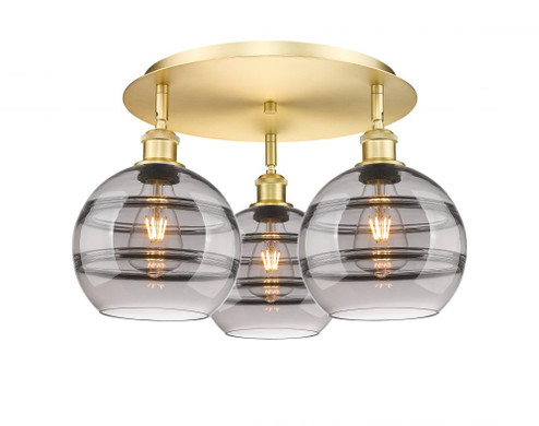 Rochester - 3 Light - 20 inch - Satin Gold - Semi-Flush Mount (3442|516-3C-SG-G556-8SM)