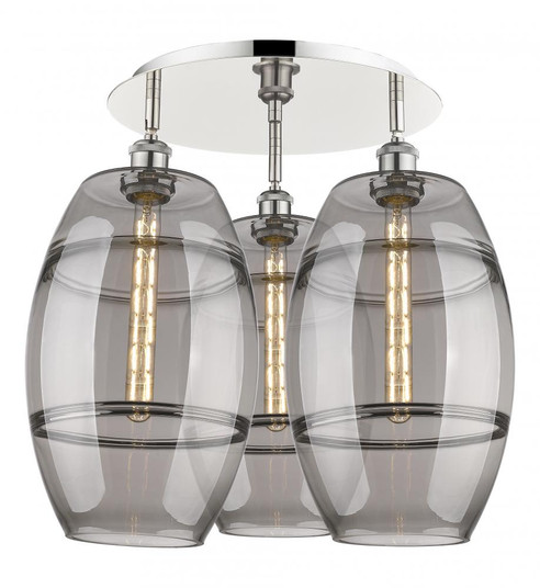 Vaz - 3 Light - 22 inch - Polished Nickel - Semi-Flush Mount (3442|516-3C-PN-G557-10SM)