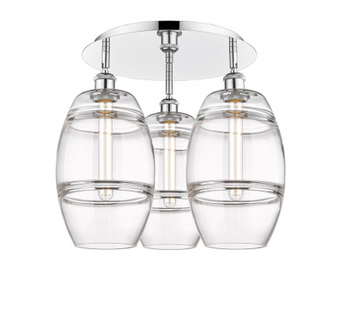 Vaz - 3 Light - 20 inch - Polished Chrome - Semi-Flush Mount (3442|516-3C-PC-G557-8CL)