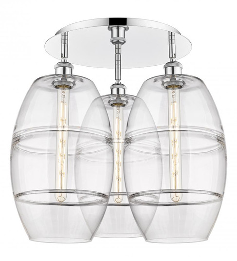 Vaz - 3 Light - 22 inch - Polished Chrome - Semi-Flush Mount (3442|516-3C-PC-G557-10CL)