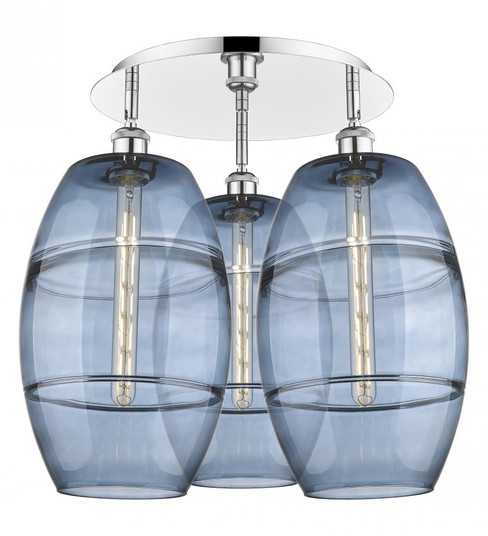 Vaz - 3 Light - 22 inch - Polished Chrome - Semi-Flush Mount (3442|516-3C-PC-G557-10BL)
