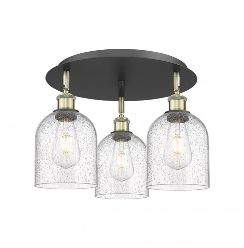 Bella - 3 Light - 17 inch - Black Antique Brass - Semi-Flush Mount (3442|516-3C-BAB-G558-6SDY)