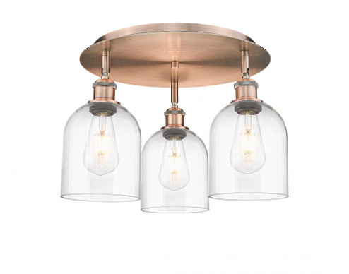 Bella - 3 Light - 17 inch - Antique Copper - Semi-Flush Mount (3442|516-3C-AC-G558-6CL)