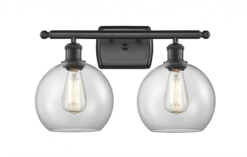 Athens - 2 Light - 18 inch - Matte Black - Bath Vanity Light (3442|516-2W-BK-G122C-8CL)