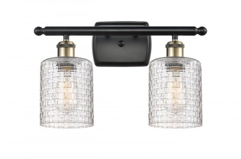 Cobbleskill - 2 Light - 15 inch - Black Antique Brass - Bath Vanity Light (3442|516-2W-BAB-G112C-5CL)