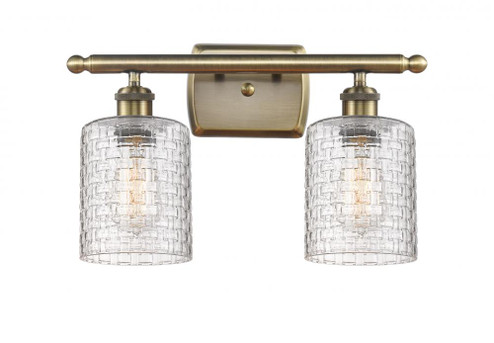 Cobbleskill - 2 Light - 15 inch - Antique Brass - Bath Vanity Light (3442|516-2W-AB-G112C-5CL)