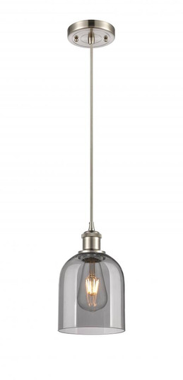 Bella - 1 Light - 6 inch - Brushed Satin Nickel - Cord hung - Mini Pendant (3442|516-1P-SN-G558-6SM)