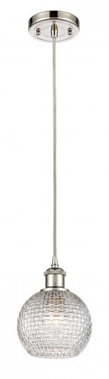 Athens - 1 Light - 6 inch - Polished Nickel - Cord hung - Mini Pendant (3442|516-1P-PN-G122C-6CL)