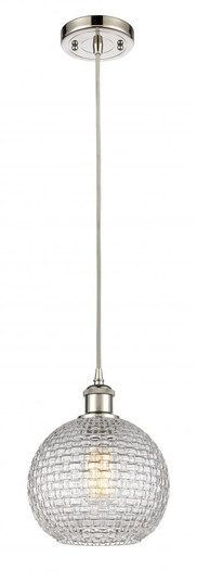 Athens - 1 Light - 8 inch - Polished Nickel - Cord hung - Mini Pendant (3442|516-1P-PN-G122C-8CL)