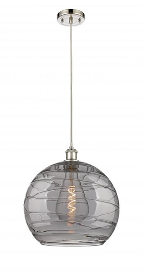 Athens Deco Swirl - 1 Light - 14 inch - Polished Nickel - Cord hung - Pendant (3442|516-1P-PN-G1213-14SM)