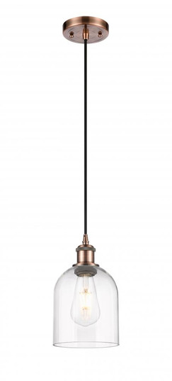 Bella - 1 Light - 6 inch - Antique Copper - Cord hung - Mini Pendant (3442|516-1P-AC-G558-6CL)