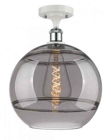 Rochester - 1 Light - 12 inch - White Polished Chrome - Semi-Flush Mount (3442|516-1C-WPC-G556-12SM)