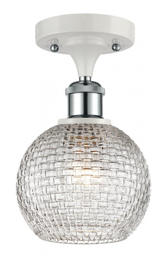 Athens - 1 Light - 6 inch - White Polished Chrome - Semi-Flush Mount (3442|516-1C-WPC-G122C-6CL)