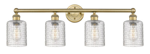 Cobbleskill - 4 Light - 32 inch - Brushed Brass - Bath Vanity Light (3442|616-4W-BB-G112C-5CL)