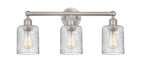 Cobbleskill - 3 Light - 23 inch - Brushed Satin Nickel - Bath Vanity Light (3442|616-3W-SN-G112C-5CL)