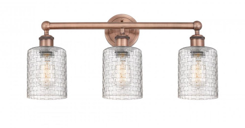 Cobbleskill - 3 Light - 23 inch - Antique Copper - Bath Vanity Light (3442|616-3W-AC-G112C-5CL)