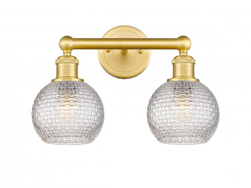 Athens - 2 Light - 15 inch - Satin Gold - Bath Vanity Light (3442|616-2W-SG-G122C-6CL)