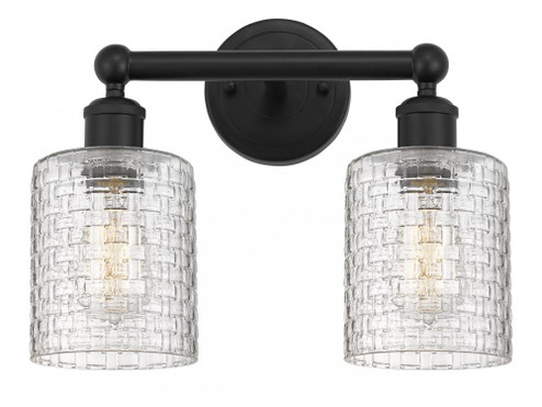 Cobbleskill - 2 Light - 14 inch - Matte Black - Bath Vanity Light (3442|616-2W-BK-G112C-5CL)