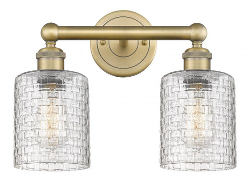 Cobbleskill - 2 Light - 14 inch - Brushed Brass - Bath Vanity Light (3442|616-2W-BB-G112C-5CL)