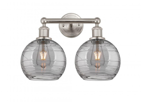 Athens Deco Swirl - 2 Light - 17 inch - Satin Nickel - Bath Vanity Light (3442|616-2W-SN-G1213-8SM)