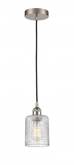 Cobbleskill - 1 Light - 5 inch - Brushed Satin Nickel - Cord hung - Mini Pendant (3442|616-1P-SN-G112C-5CL)