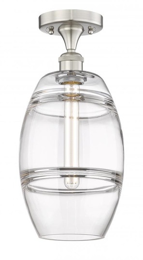 Vaz - 1 Light - 8 inch - Brushed Satin Nickel - Semi-Flush Mount (3442|616-1F-SN-G557-8CL)